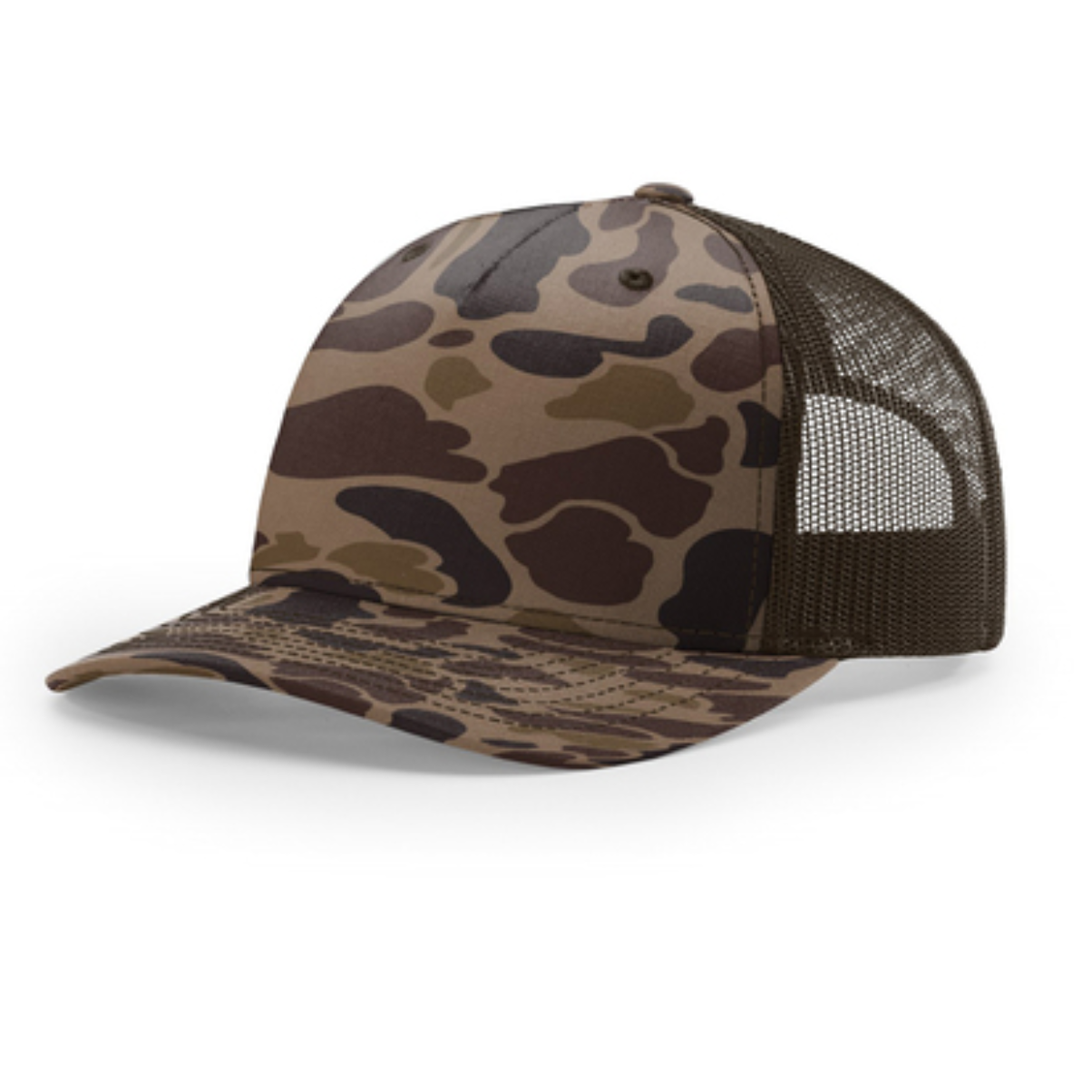 Richardson Bark Duck Camo/Brown Printed Five-Panel Trucker