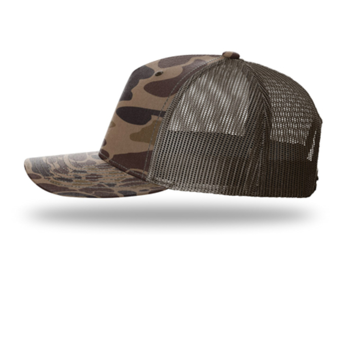 Richardson Bark Duck Camo/Brown Printed Five-Panel Trucker