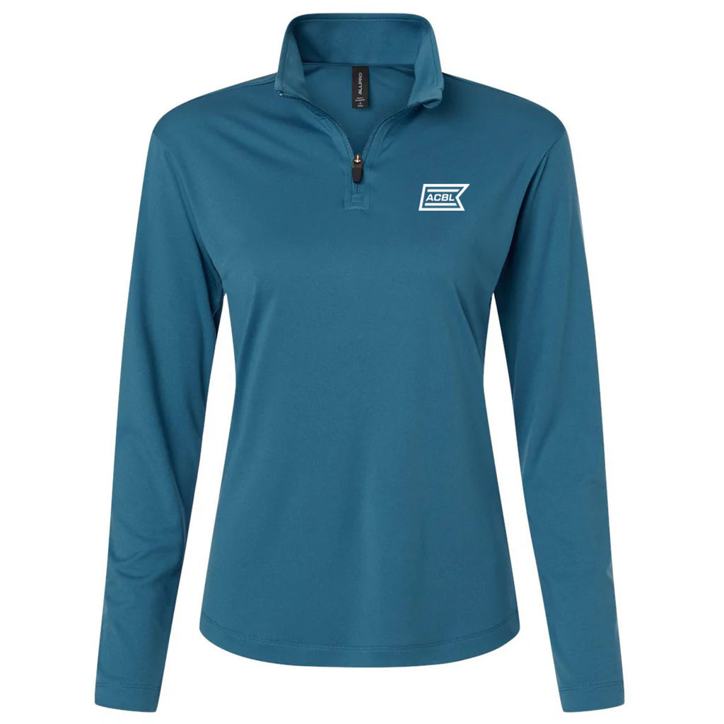 AllPro Women's Pacific Blue Pro-Lock Performance Quarter-Zip Pullover