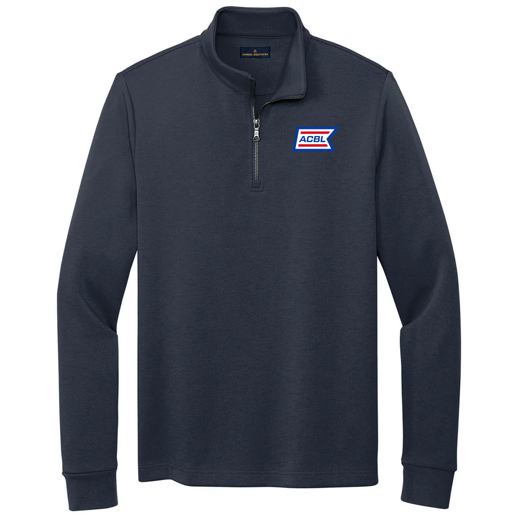 Brooks Brothers Men's Night Navy Double Knit Quarter Zip
