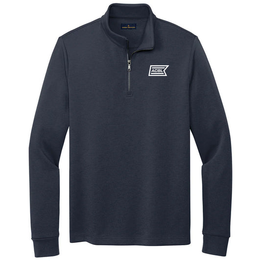 Brooks Brothers Men's Night Navy Double Knit Quarter Zip