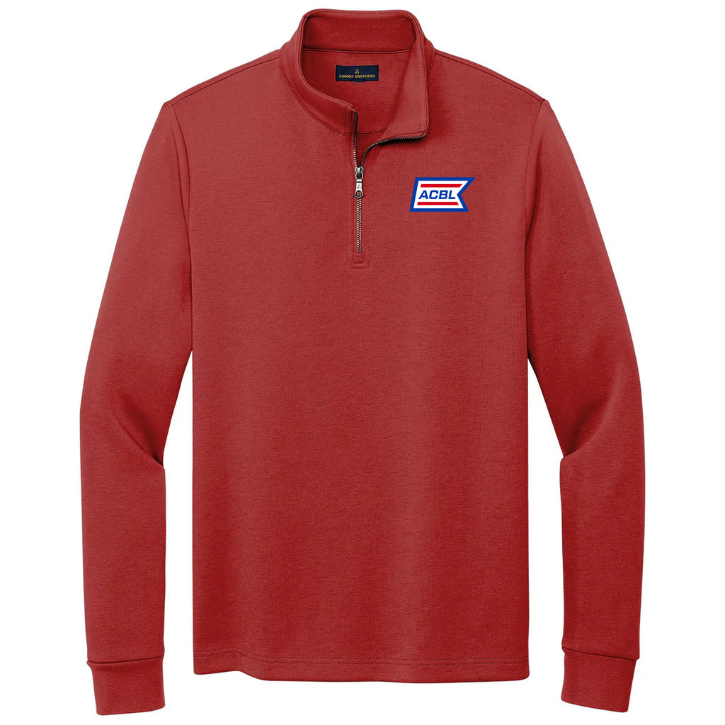 Brooks Brothers Men's Rich Red Double Knit Quarter Zip