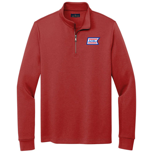 Brooks Brothers Men's Rich Red Double Knit Quarter Zip