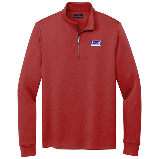 Brooks Brothers Men's Rich Red Double Knit Quarter Zip