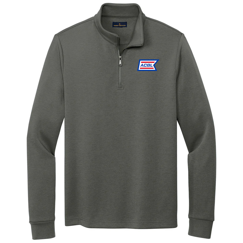 Brooks Brothers Men's Windsor Grey Double Knit Quarter Zip