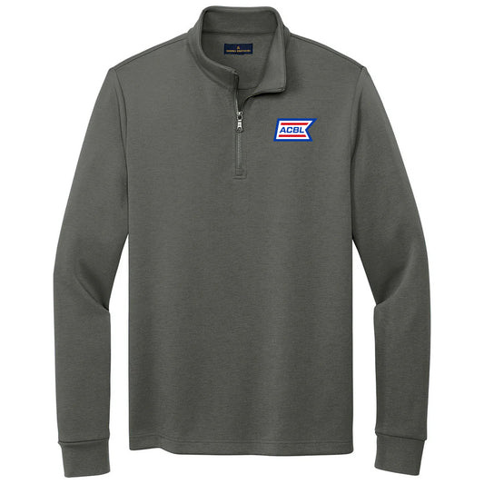 Brooks Brothers Men's Windsor Grey Double Knit Quarter Zip