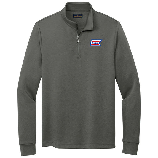 Brooks Brothers Men's Windsor Grey Double Knit Quarter Zip