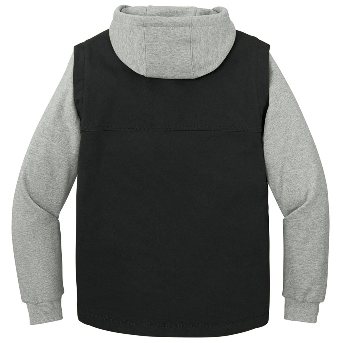 CornerStone Men's Black/Heather Grey Duck Fleece Full-Zip Hooded Jacket