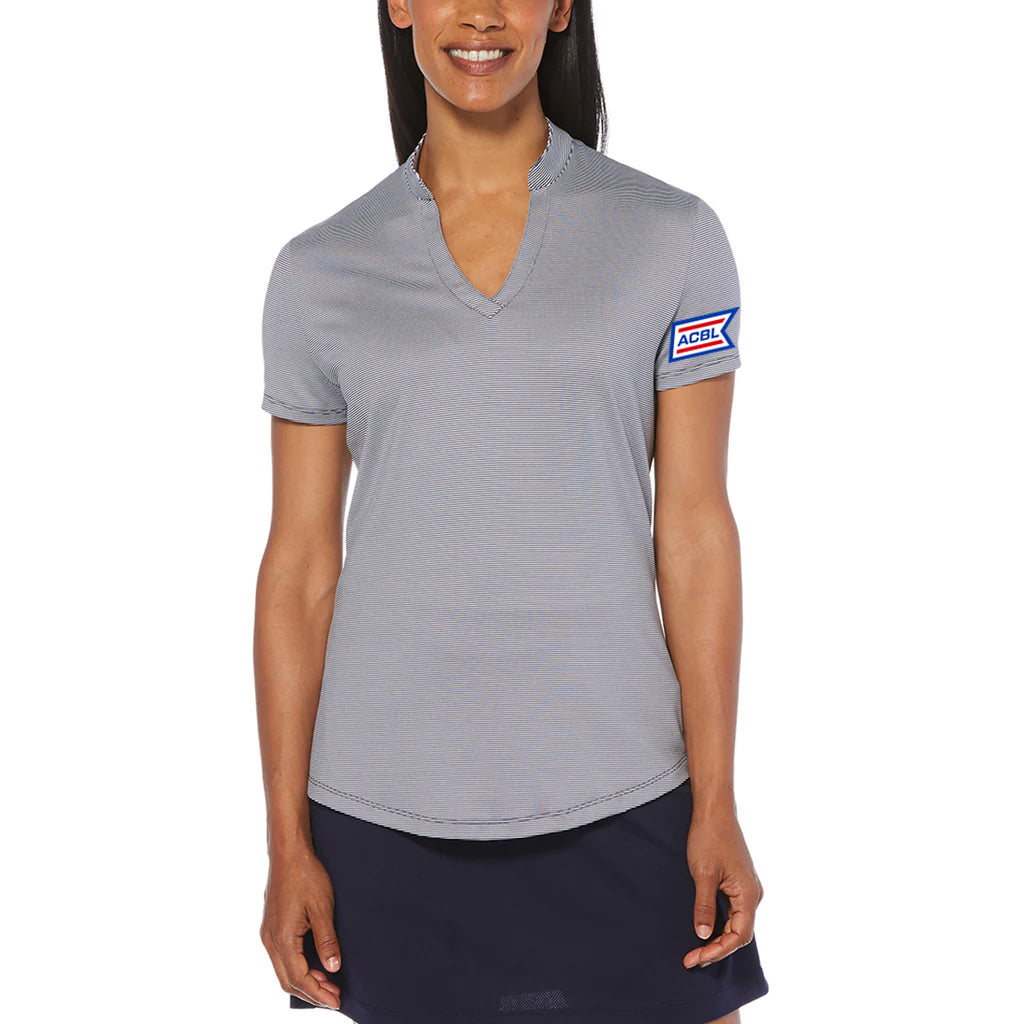 Callaway Women's Peacoat Navy/White Fine Line Stripe Polo