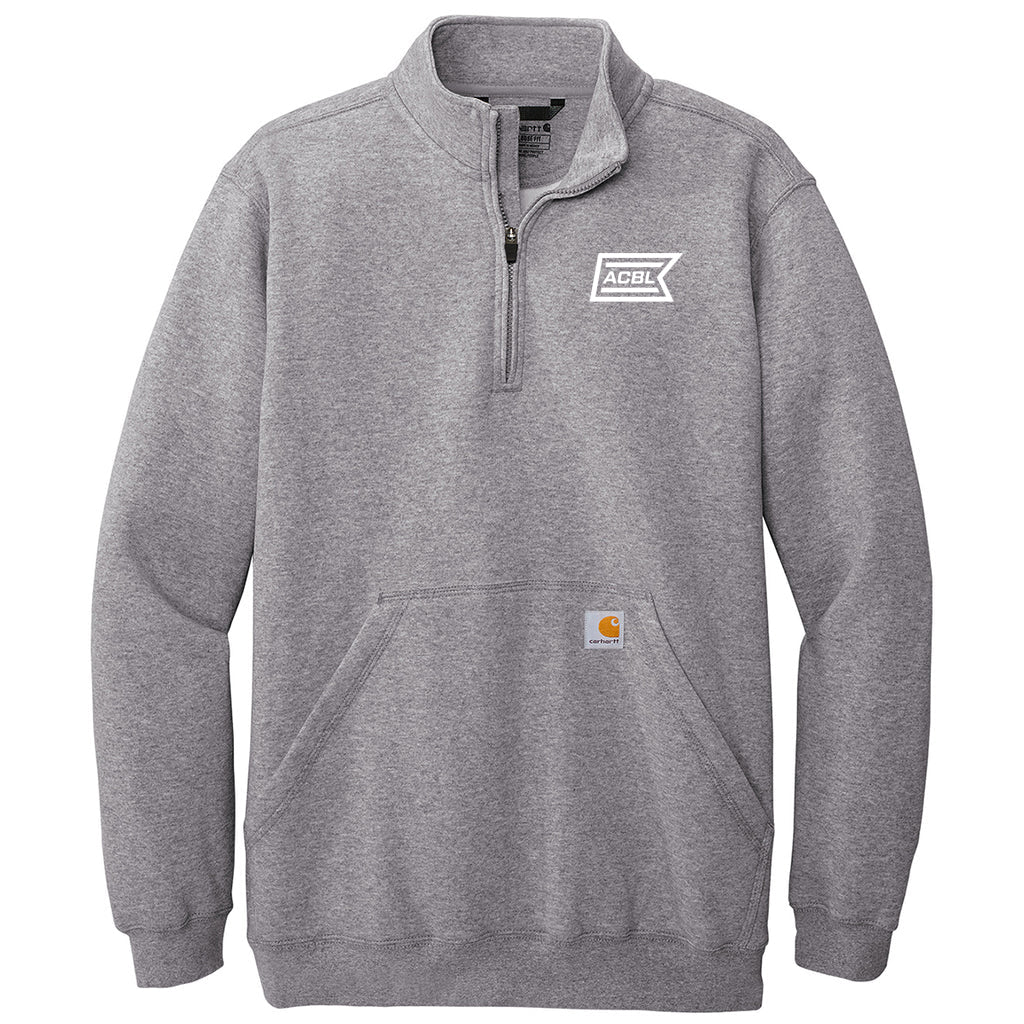 Carhartt Men's Heather Grey Midweight 1/4-Zip Mock Neck Sweatshirt