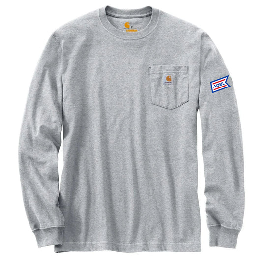 Carhartt Men's Heather Grey Workwear Pocket Long Sleeve T-Shirt