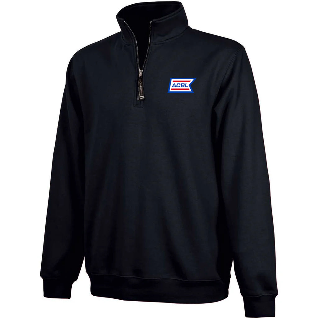 Charles River Unisex Black Crosswind Quarter Zip Sweatshirt