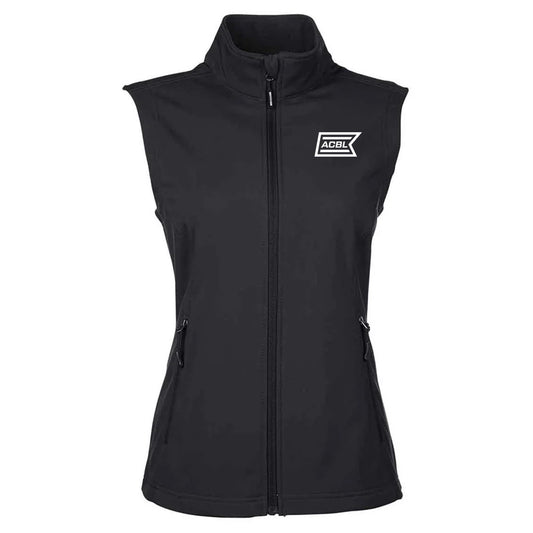 Core 365 Women's Black Cruise Two-Layer Fleece Bonded Soft Shell Vest