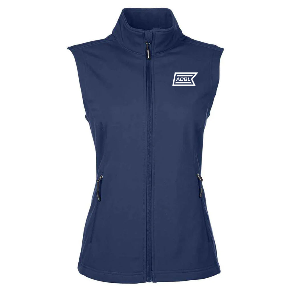 Core 365 Women's Classic Navy Cruise Two-Layer Fleece Bonded Soft Shell Vest