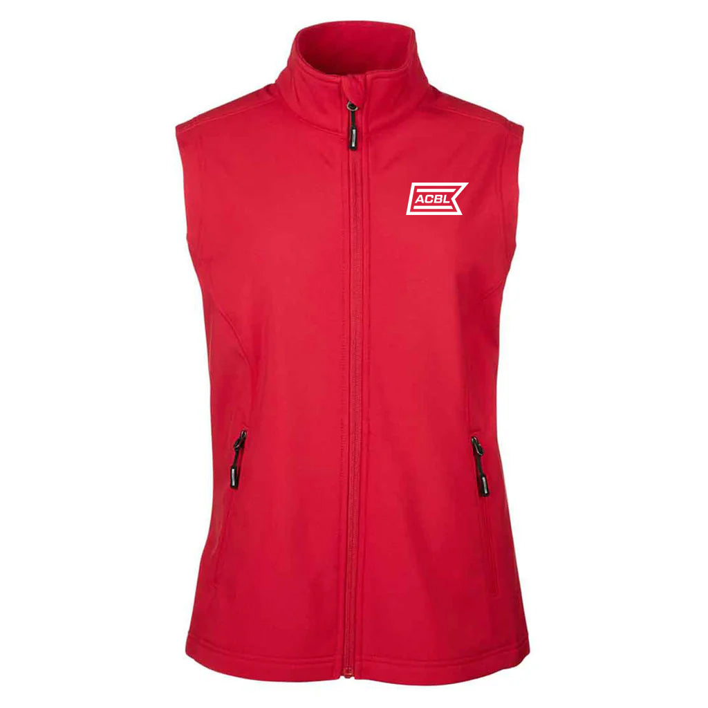 Core 365 Women's Classic Red Cruise Two-Layer Fleece Bonded Soft Shell Vest