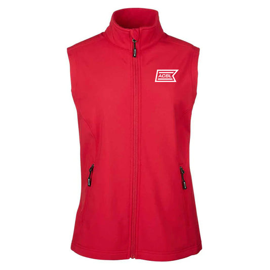 Core 365 Women's Classic Red Cruise Two-Layer Fleece Bonded Soft Shell Vest