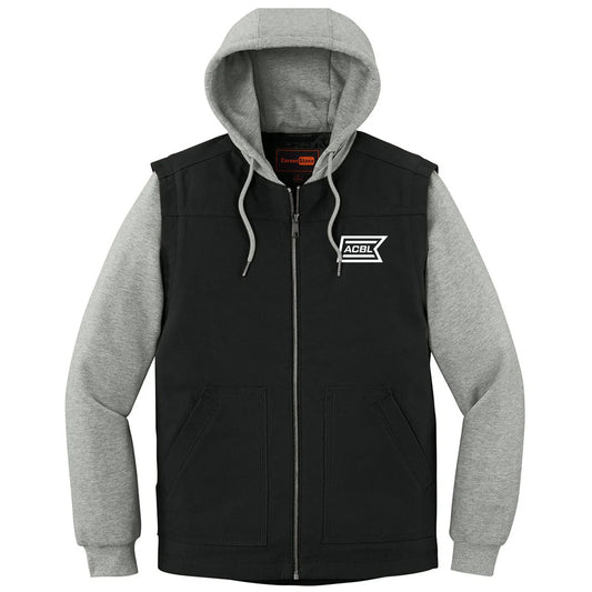 CornerStone Men's Black/Heather Grey Duck Fleece Full-Zip Hooded Jacket