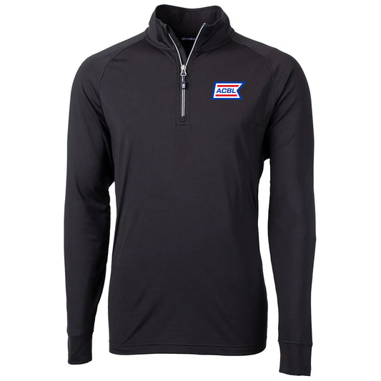 Cutter & Buck Men's Black Adapt Eco Knit Stretch Recycled Quarter Zip Pullover