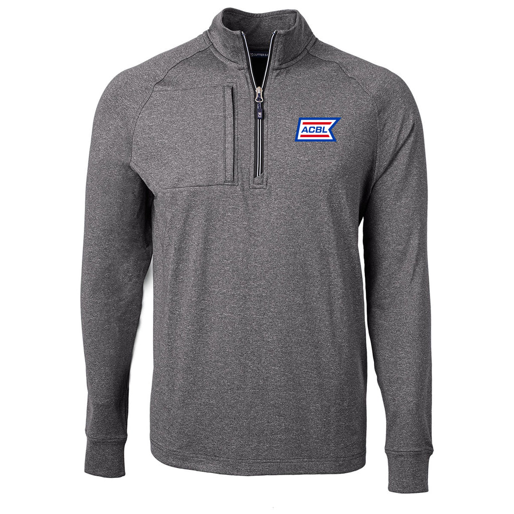 Cutter & Buck Men's Black Heather Adapt Eco Knit Heather Quarter Zip ...