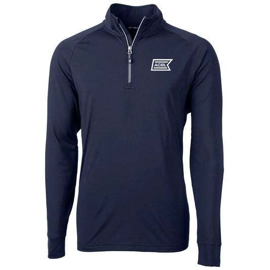 Cutter & Buck Men's Navy Blue Adapt Eco Knit Stretch Recycled Quarter Zip Pullover