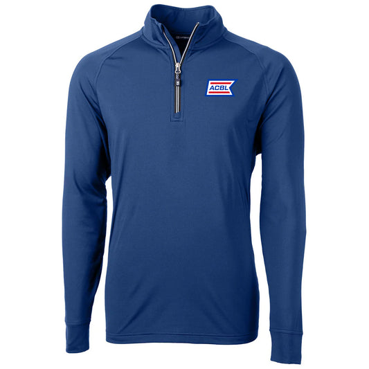 Cutter & Buck Men's Tour Blue Adapt Eco Knit Stretch Recycled Quarter Zip Pullover