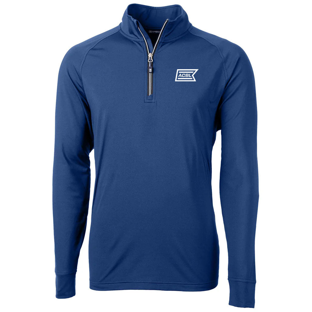 Cutter & Buck Men's Tour Blue Adapt Eco Knit Stretch Recycled Quarter Zip Pullover