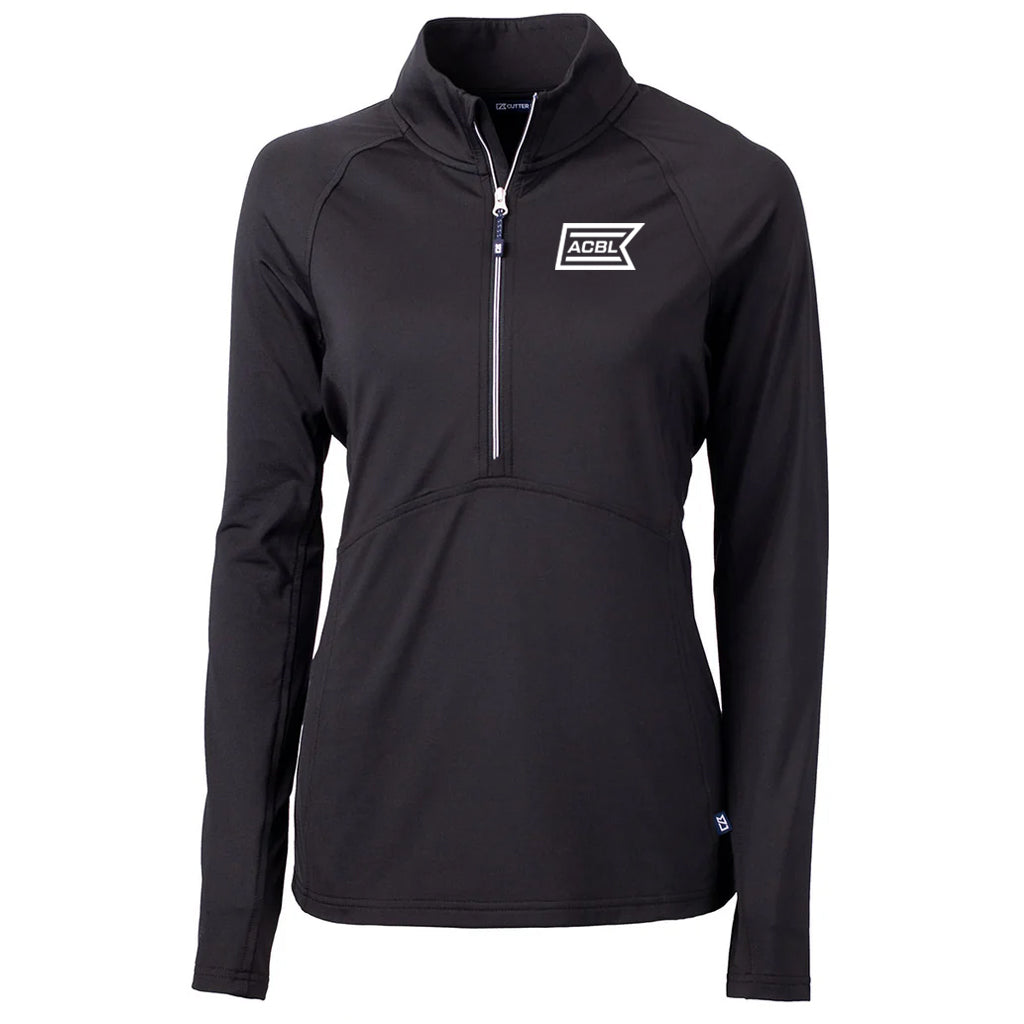 Cutter & Buck Women's Black Adapt Eco Knit Recycled Half Zip Pullover