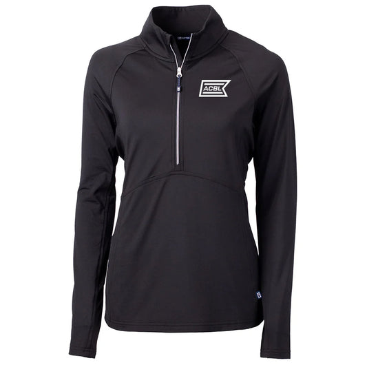Cutter & Buck Women's Black Adapt Eco Knit Recycled Half Zip Pullover