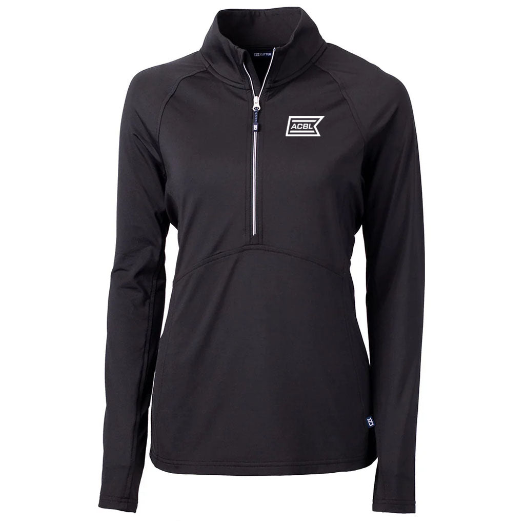 Cutter & Buck Women's Black Adapt Eco Knit Recycled Half Zip Pullover
