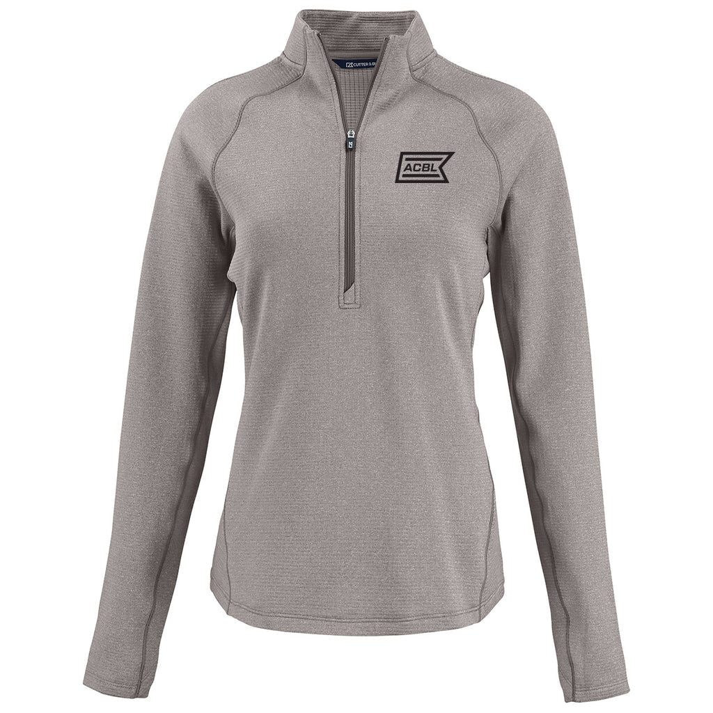 Cutter & Buck Women's Elemental Grey Heather Peshastin Eco Recycled Half Zip Pullover