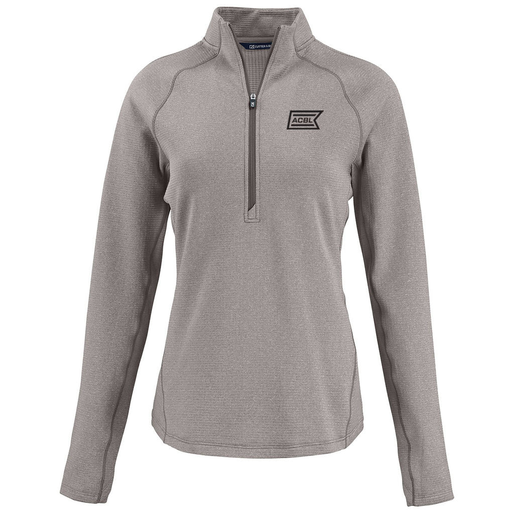 Cutter & Buck Women's Elemental Grey Heather Peshastin Eco Recycled Half Zip Pullover