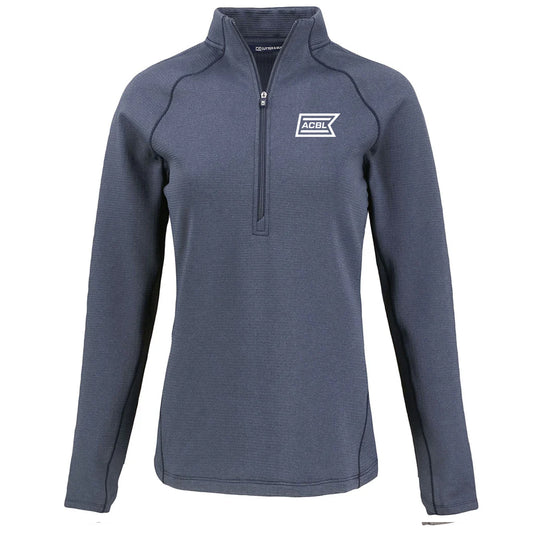 Cutter & Buck Women's Navy Blue Heather Peshastin Eco Recycled Half Zip Pullover