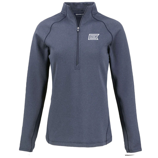 Cutter & Buck Women's Navy Blue Heather Peshastin Eco Recycled Half Zip Pullover