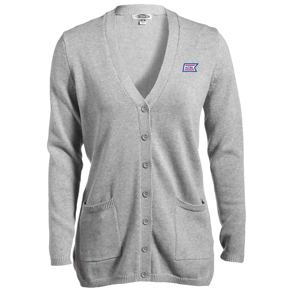 Edwards Women's Grey Heather V-Neck Long Cardigan