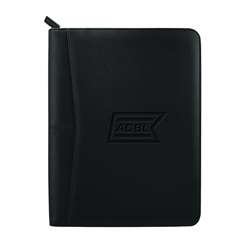 ACBL Leed's Black Pedova Zippered UltraHyde Padfolio with FSC Mix Paper