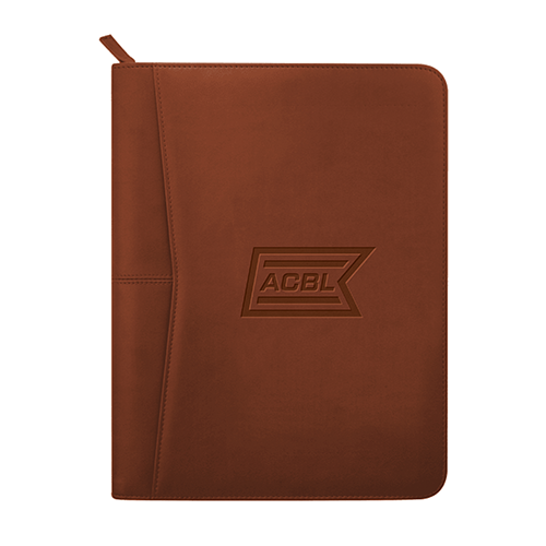 ACBL Leed's Terra Cotta Pedova Zippered UltraHyde Padfolio with FSC Mix Paper