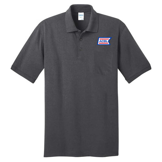 Port & Company Men's Charcoal Core Blend Jersey Knit Pocket Polo
