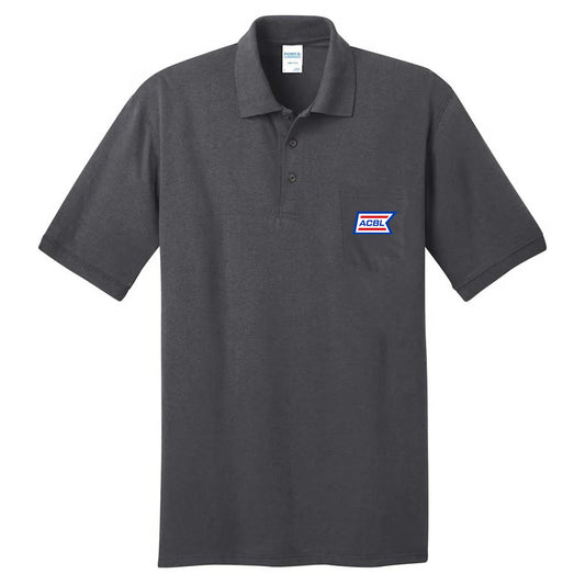 Port & Company Men's Charcoal Core Blend Jersey Knit Pocket Polo