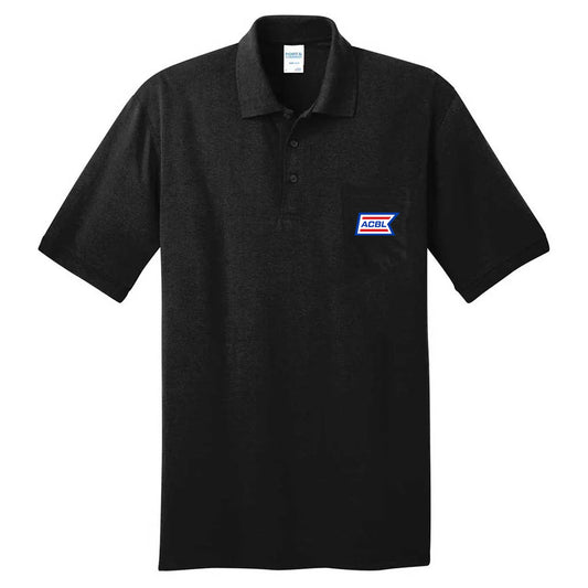 Port & Company Men's Jet Black Core Blend Jersey Knit Pocket Polo