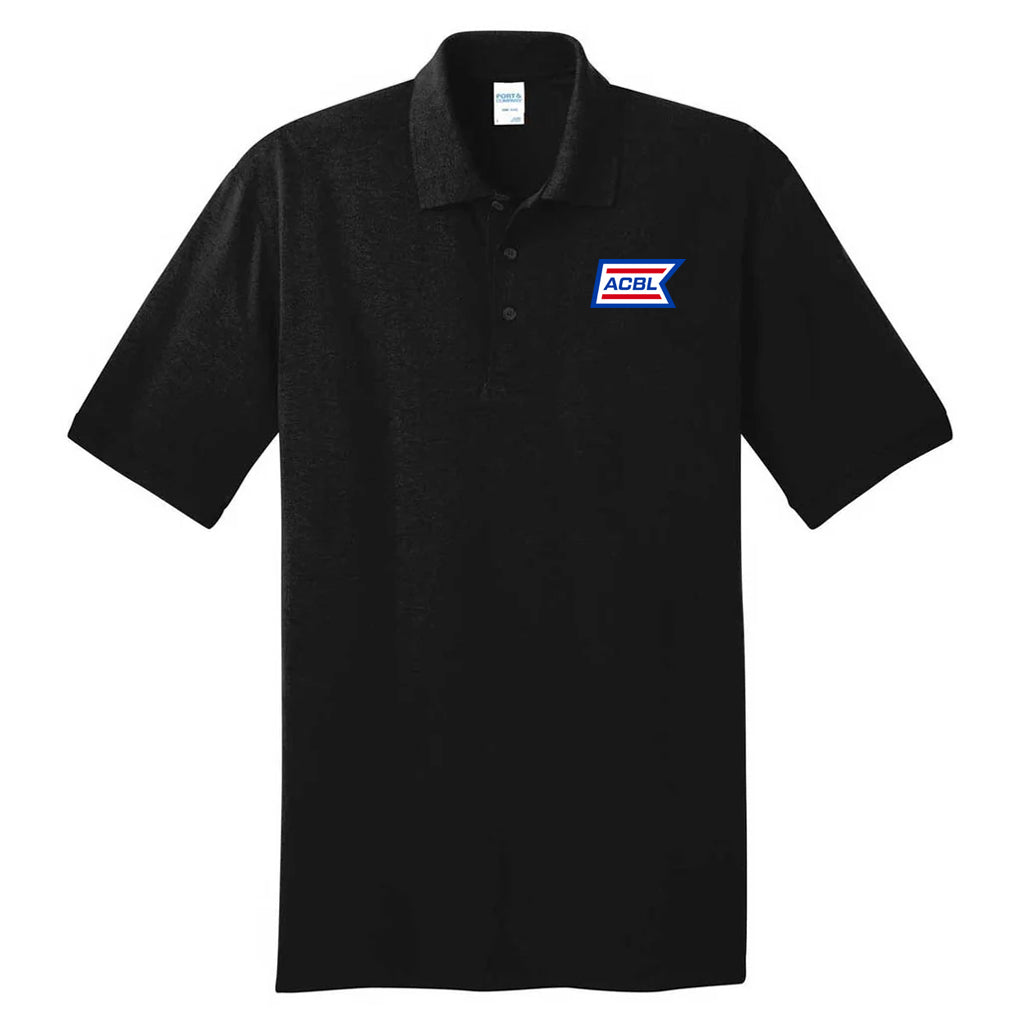 Port & Company Men's Jet Black Tall Core Blend Jersey Knit Polo