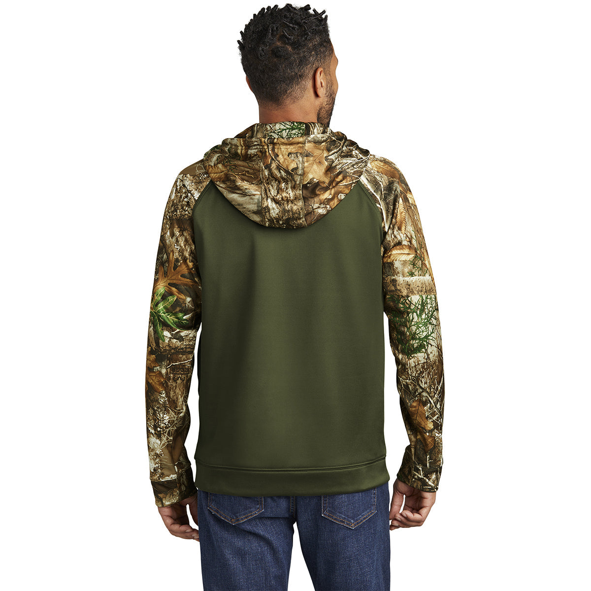 Russell Outdoors Men's Olive Drab Green/Realtree Edge Realtree Performance Colorblock Full Zip Hoodie