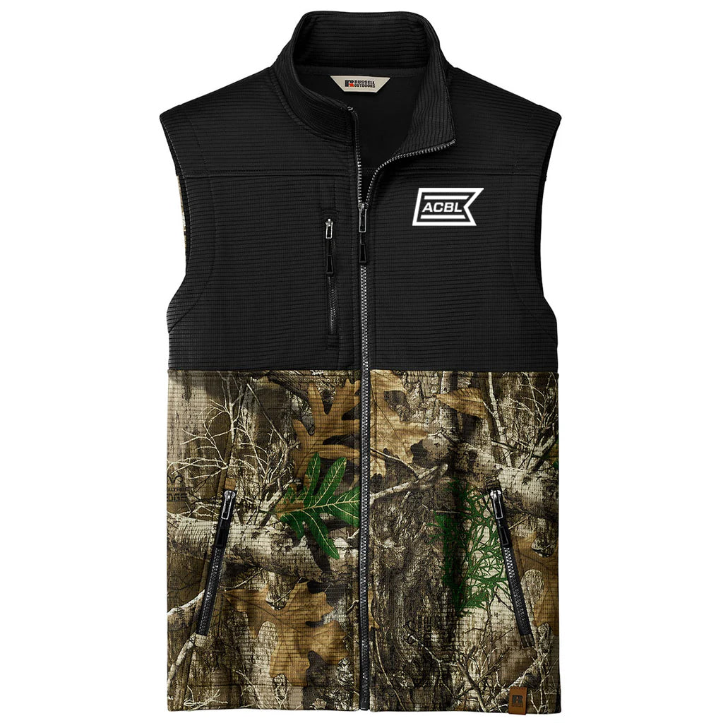 Russell Outdoors Men's Deep Black/ Realtree Edge Realtree Atlas Colorblock Soft Shell Vest