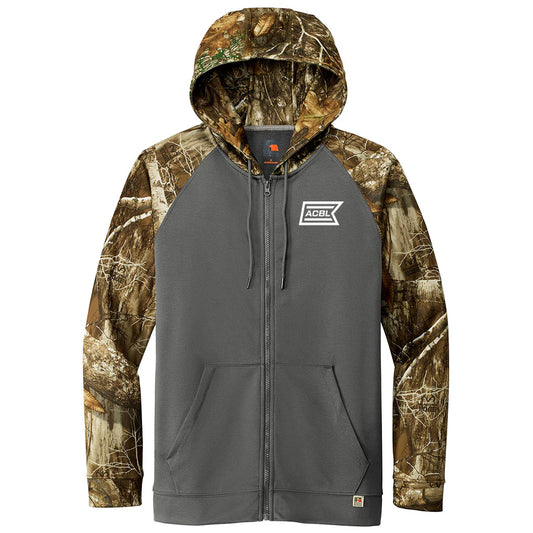 Russell Outdoors Men's Magnet/Realtree Edge Realtree Performance Colorblock Full Zip Hoodie