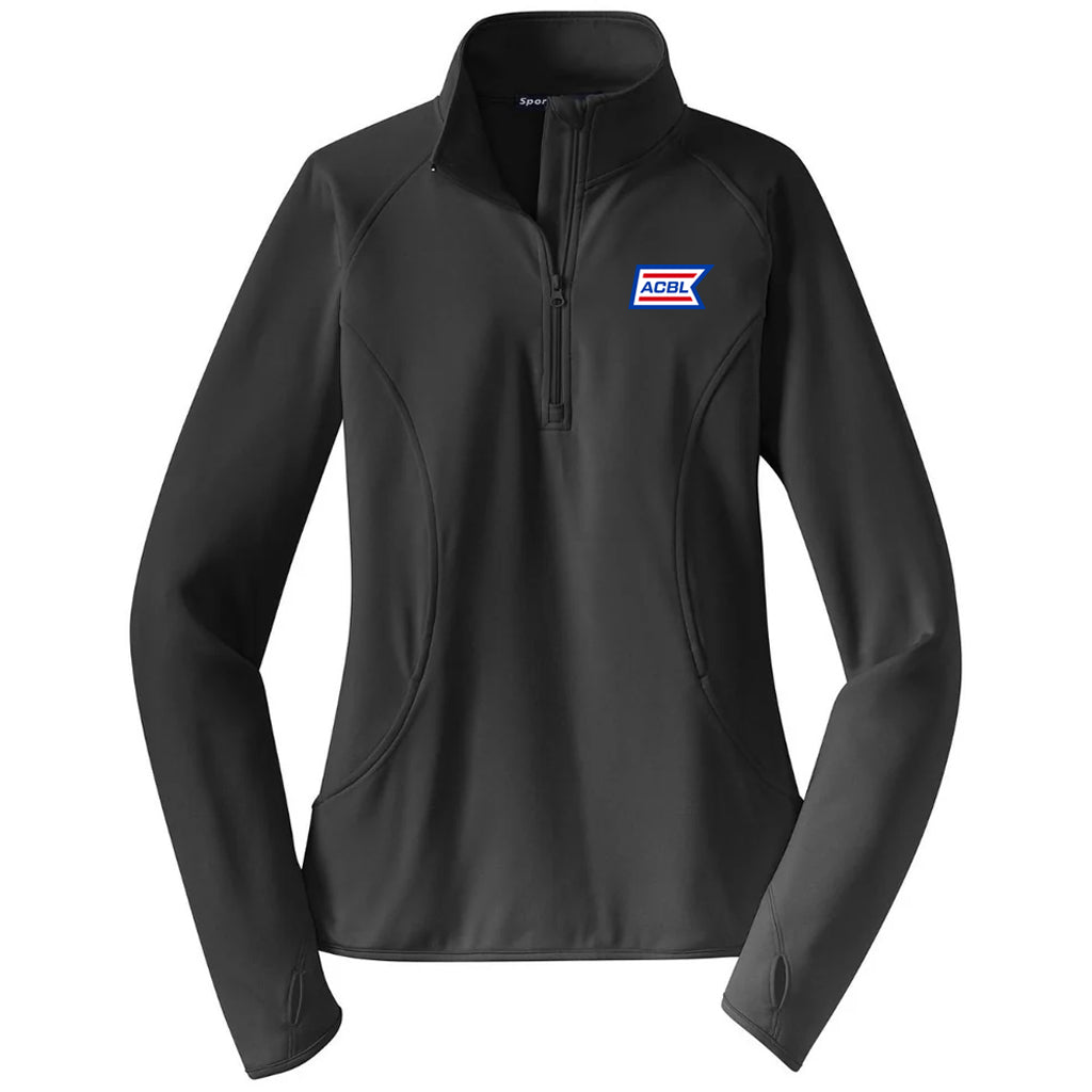 Sport-Tek Women's Charcoal Grey Sport-Wick Stretch 1/4-Zip Pullover