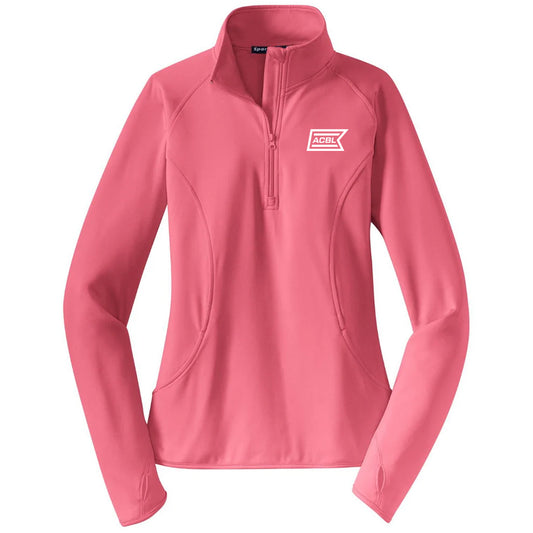 Sport-Tek Women's Dusty Rose Sport-Wick Stretch 1/4-Zip Pullover