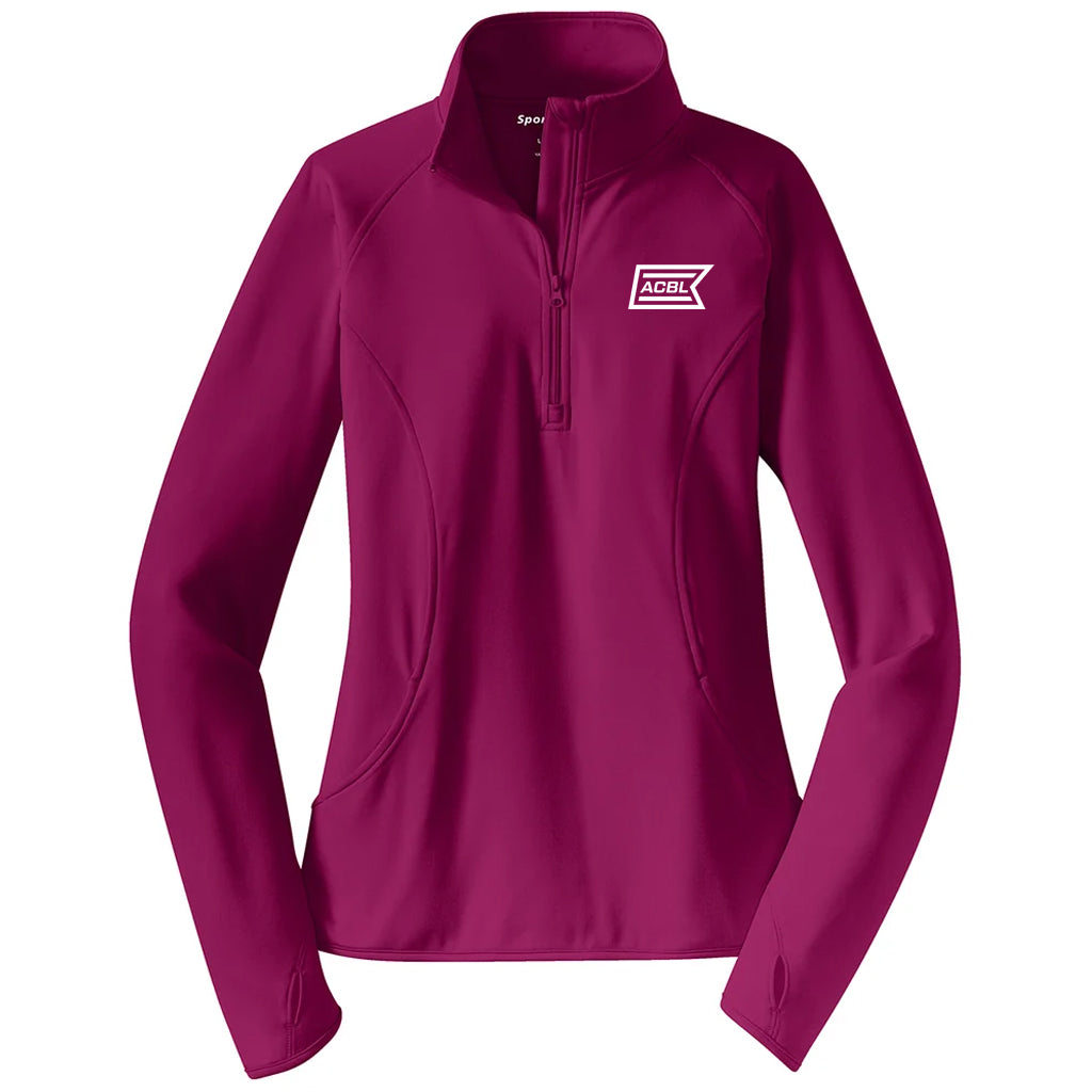 Sport-Tek Women's Pink Rush Sport-Wick Stretch 1/4-Zip Pullover