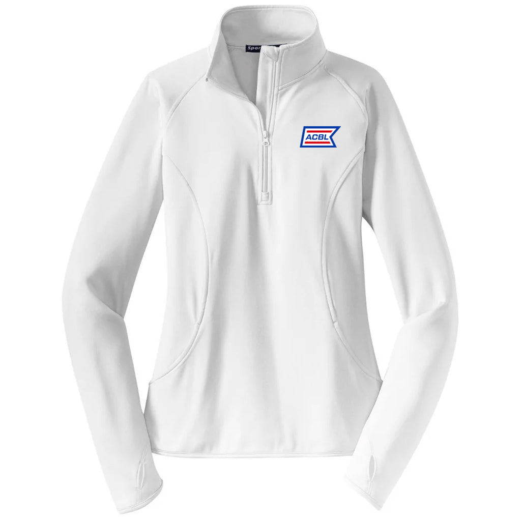 Sport-Tek Women's White Sport-Wick Stretch 1/4-Zip Pullover