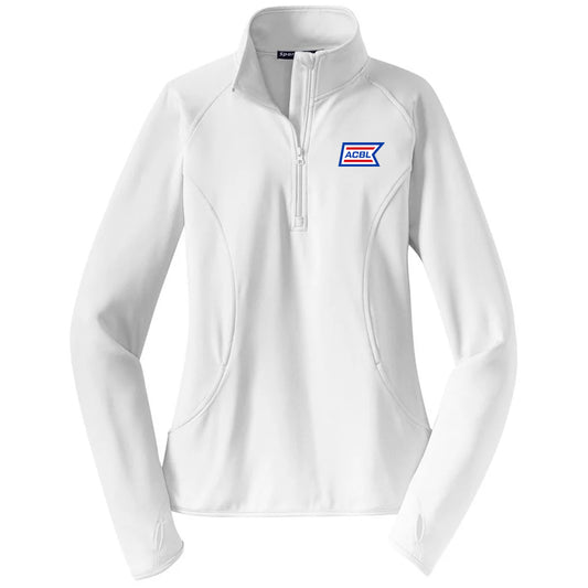 Sport-Tek Women's White Sport-Wick Stretch 1/4-Zip Pullover