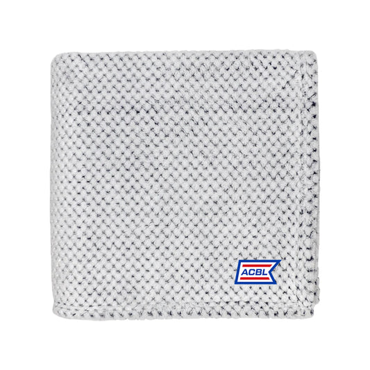 Zusa White with Charcoal Plush Siesta Blanket